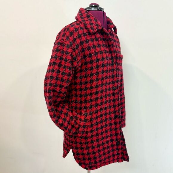 Pimkie Red Black Tweed Short Coat sz S - Picture 5 of 13